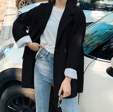 Geaca lunga dama eleganta model lat cu nasturi