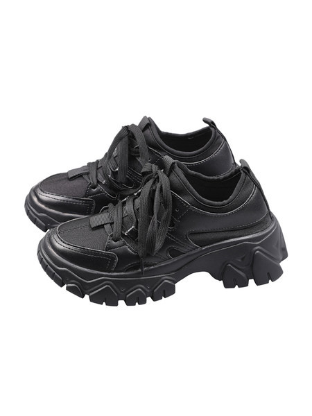 Γυναικεία αθλητικά παπούτσια από έκο δέρμα με τραχιά σόλα