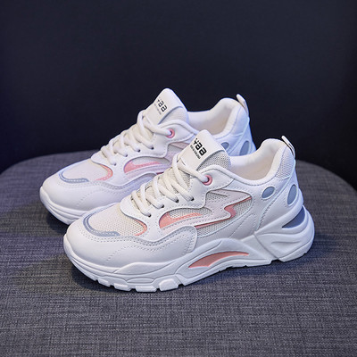 Casual αθλητικά παπούτσια για γυναίκες από οικολογικό δέρμα και υφάσματα με τραχιά σόλα