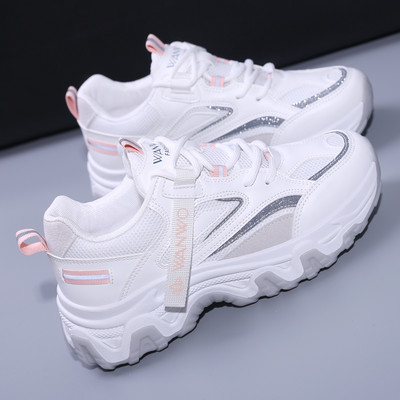 Γυναικεία αθλητικά παπούτσια με πλατφόρμα 4 cm - αναπνεύσιμα