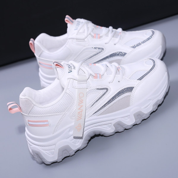 Γυναικεία αθλητικά παπούτσια με πλατφόρμα 4 cm - αναπνεύσιμα