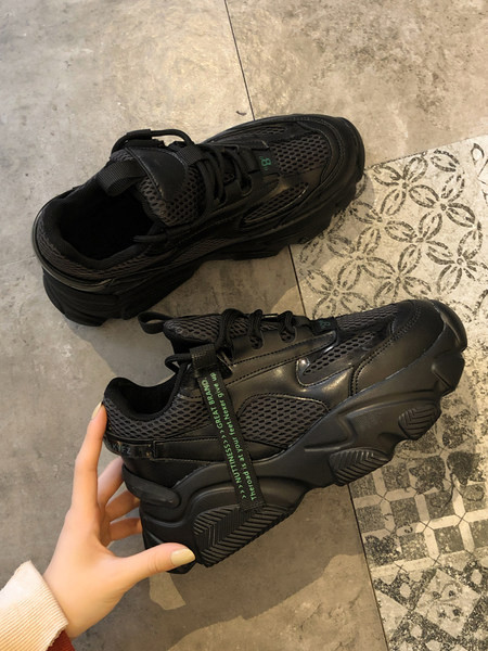 Adidasi casual dama, cu talpa aspra si sireturi in negru