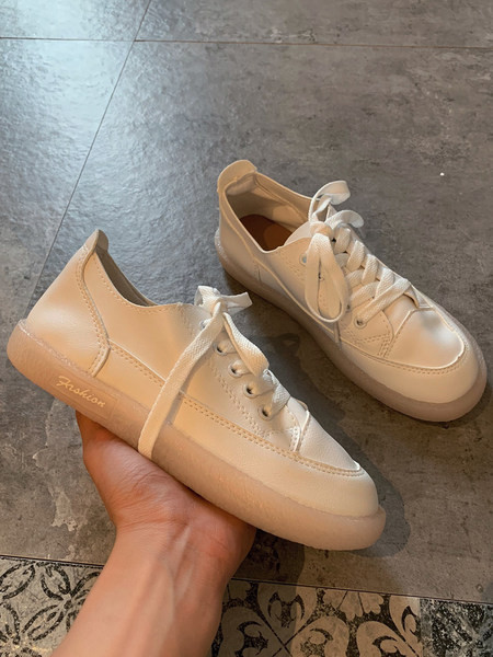 Tenisi casual dama cu sireturi din material textil alb si negru