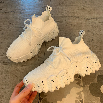 Γυναικεία casual παπούτσια με τραχιά σόλα με κορδόνια