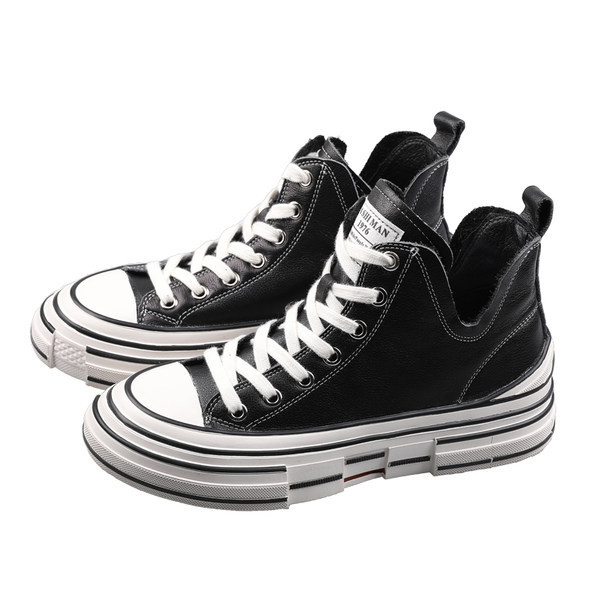 Γυναικεία αθλητικά παπούτσια με παχιά σόλα από οικολογικό δέρμα