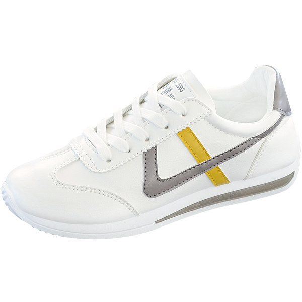 Μοντέρνα αθλητικά παπούτσια από δέρμα eco με κορδόνια