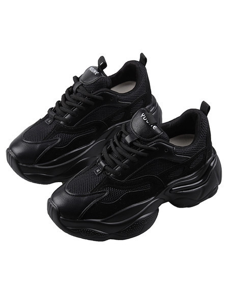 Γυναικεία casual αθλητικά παπούτσια με τραχιά σόλα και επιγραφή