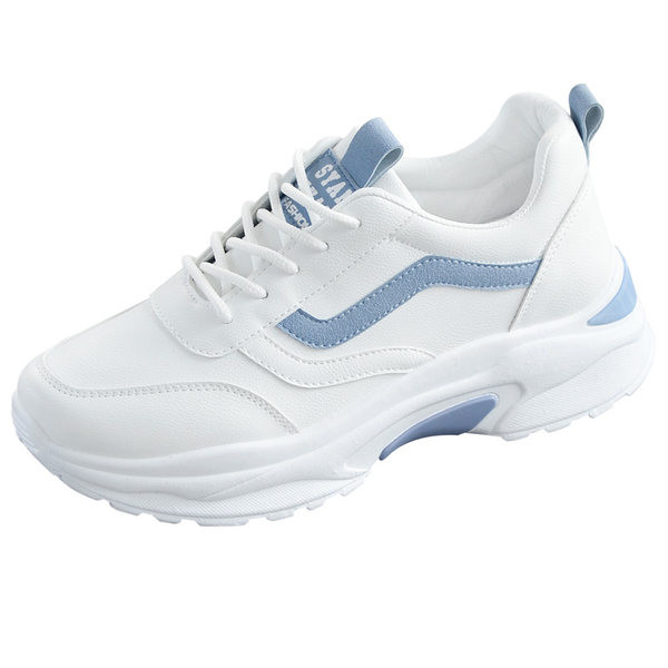 Γυναικεία αθλητικά παπούτσια από οικολογικό δέρμα με τραχιά σόλα