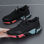 Αναπνεύσιμα γυναικεία αθλητικά παπούτσια με κορδόνια και επίπεδη σόλα