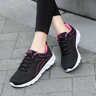 Ανοιξιάτικα γυναικεία αθλητικά παπούτσια από ύφασμα με επίπεδη σόλα