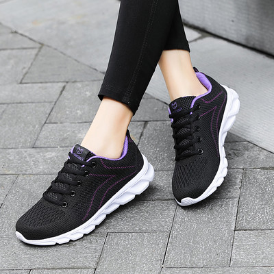 Ανοιξιάτικα γυναικεία αθλητικά παπούτσια από ύφασμα με επίπεδη σόλα