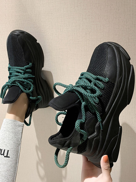 Ženske tenisice - s visokim potplatom i vezicama