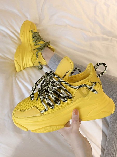 Ženske tenisice - s visokim potplatom i vezicama