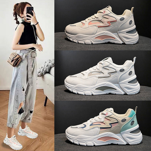 Μοντέρνα αθλητικα παπούτσια για γυναίκες με τραχιά σόλα 