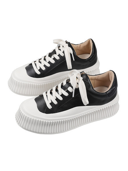 Sieviešu noapaļotas ikdienas kedas ar biezām zolēm