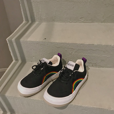 Adidași casual cu broderie și talpă plată