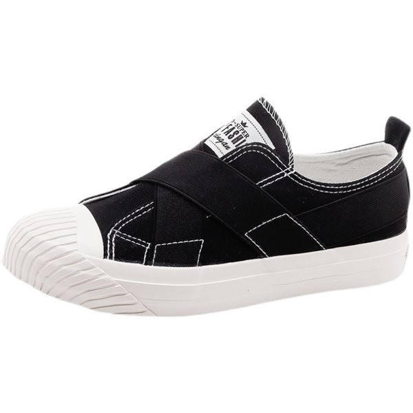 Νέο μοντέλο γυναικεία αθλητικά παπούτσια σε μπεζ και μαύρο χρώμα με επίπεδη σόλα