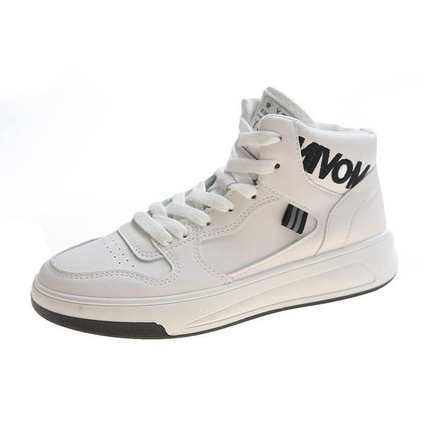 Adidași înalți de damă cu inscripție și șireturi