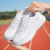 Tenisi dama din material textil cu talpa plate si sireturi