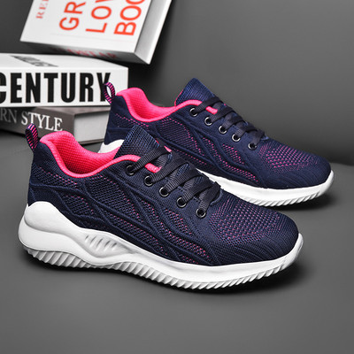 Tenisi dama din material textil cu talpa plate si sireturi