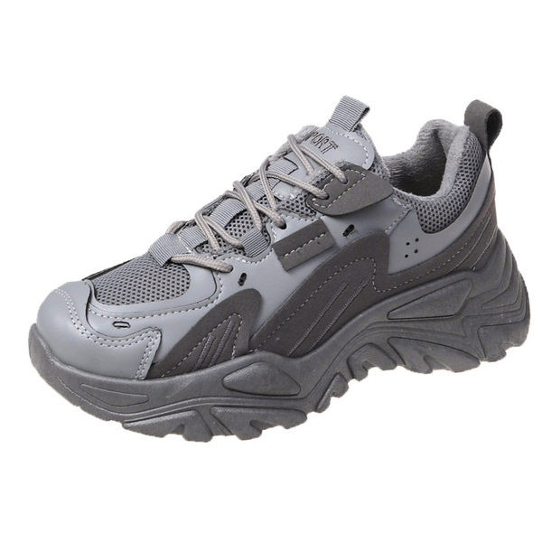 Sieviešu eko-ādas kedas ar rupju zoli un šņorēm