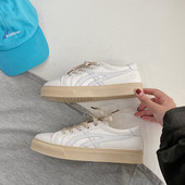 Sieviešu ikdienas kedas ar plakanu zoli - baltā krāsā