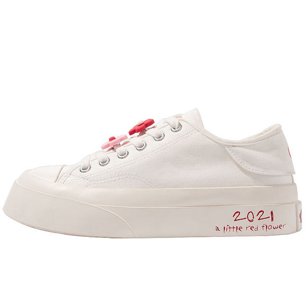 Adidasi de dama de primavara in alb cu decor floral