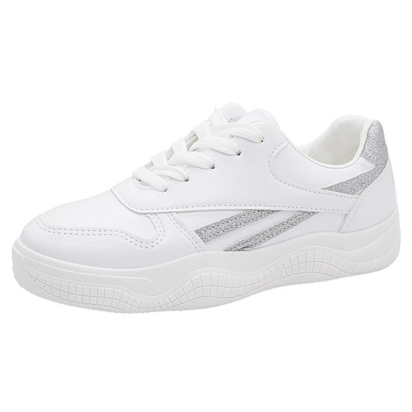 Sieviešu kedas baltas ar spīdīgiem elementiem