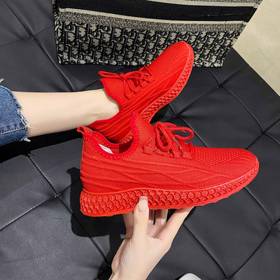 Tenisi dama textile cu sireturi in doua culori