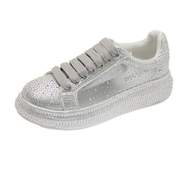 Γυναικεία αθλητικά  παπούτσια με διακοσμητικές  πέτρες σε δύο χρώματα
