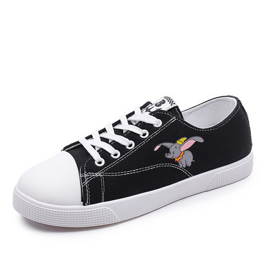 Sieviešu tekstila kedas ar plakanu zoli un aplikāciju