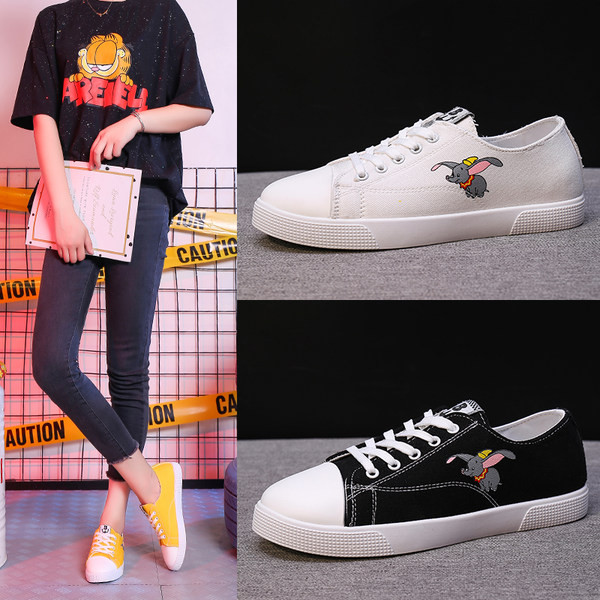 Sieviešu tekstila kedas ar plakanu zoli un aplikāciju