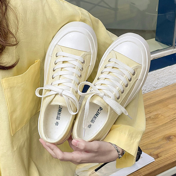 Tenisi dama casual din material textil cu platforma de 4 cm