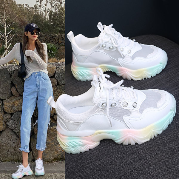 Sieviešu kedas baltas ar krāsainu zoli