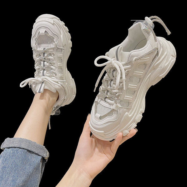 Tenisi casual dama cu sireturi in alb