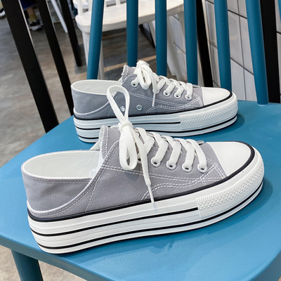 Ikdienas sieviešu audekla kedas ar plakanu zoli vairākās krāsās