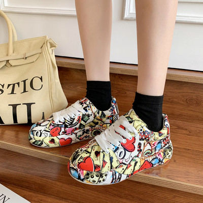 Tenisi dama colorati cu sireturi si talpa plata