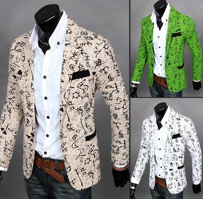 Modern men`s jacket fitted model with pattern