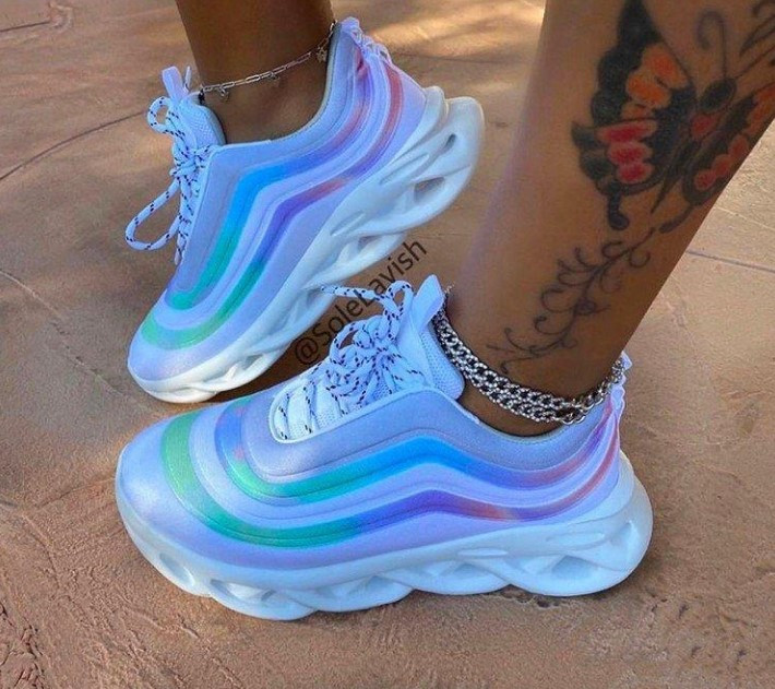 Model nou de adidasi de dama multicolori cu talpa aspra