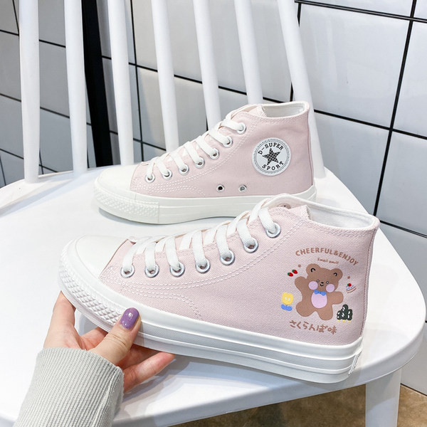 Tenisi inalti dama casual cu imprimeu in trei culori