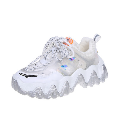 Sieviešu ikdienas kedas no eko ādas ar rupju 5,5 cm zoli