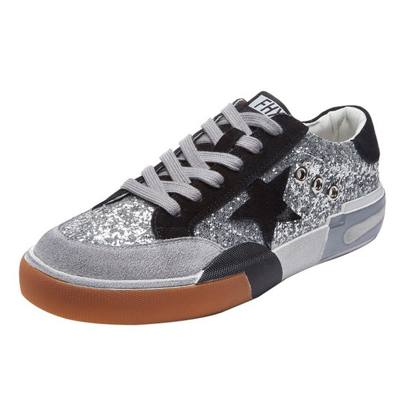 Sieviešu spīdīgas kedas ar emblēmu