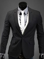 Vyriškas aktualus švarkas, paprastas modelis su ilgomis rankovėmis ir sagute