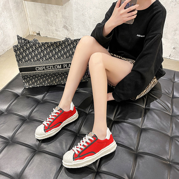 Tenisi dama casual din panza cu cravate si emblema