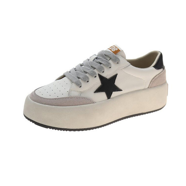 Sieviešu kedas ar aplikāciju un plakanu zoli divās krāsās