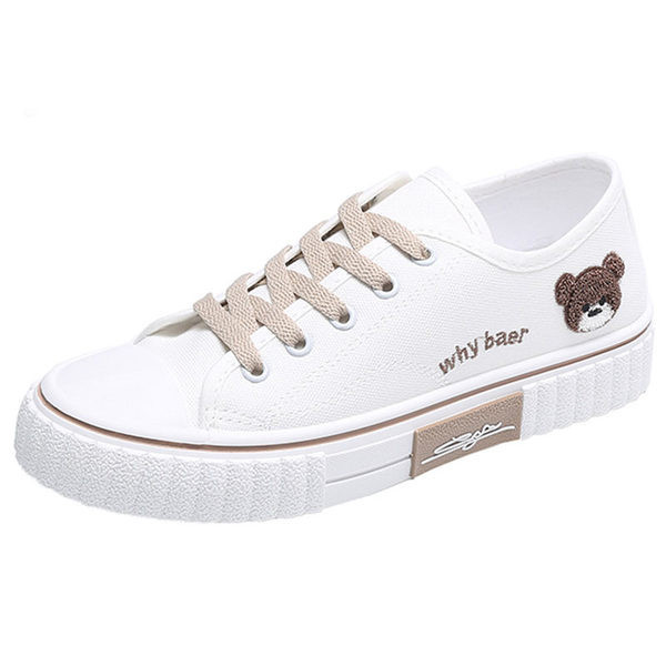 Adidasi de dama cu talpa plate si aplicatie de ursuleti - doua modele