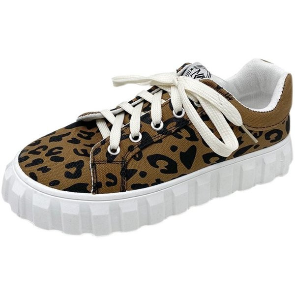 Tenisi casual dama cu imprimeu animal si cravate