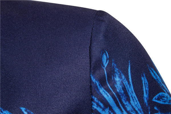 Modernus vyriškas švarko modelis su gėlių raštu