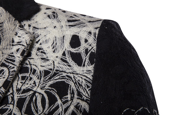 Stilīgs vīriešu pieguļošs jakas modelis ar rakstu un garām piedurknēm