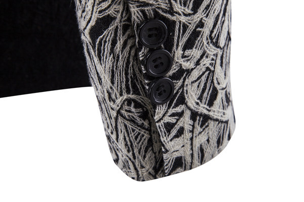 Stilīgs vīriešu pieguļošs jakas modelis ar rakstu un garām piedurknēm